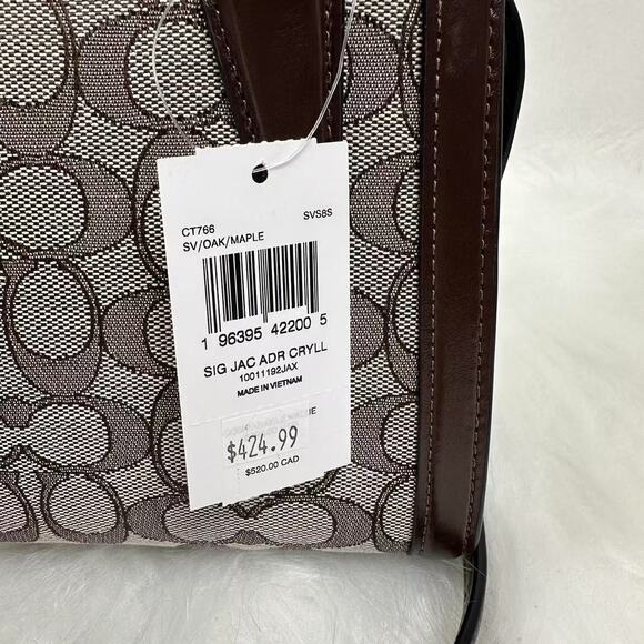 COACH Andrea Carryall Bag Crossbody Signature Jacquard CT766 Oak/Maple NWT - Picture 4 of 11
